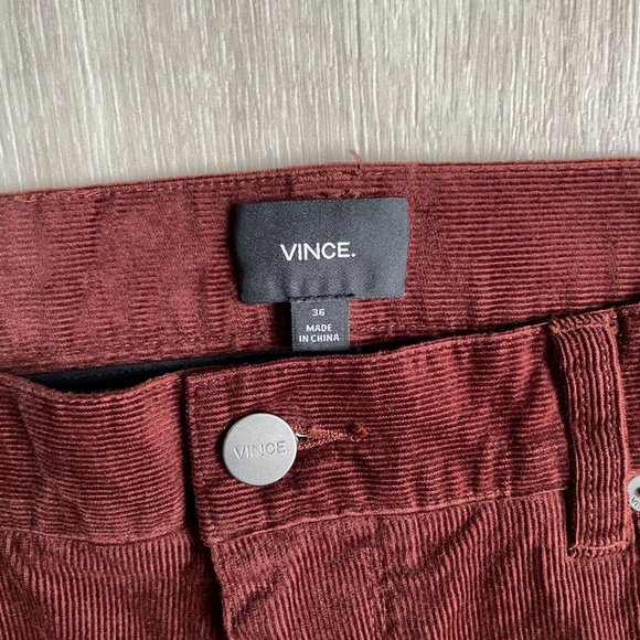 Vince Men’s Corduroy Five Pocket pants Slim Straight Fit Brick Red Size 36 - Picture 6 of 11